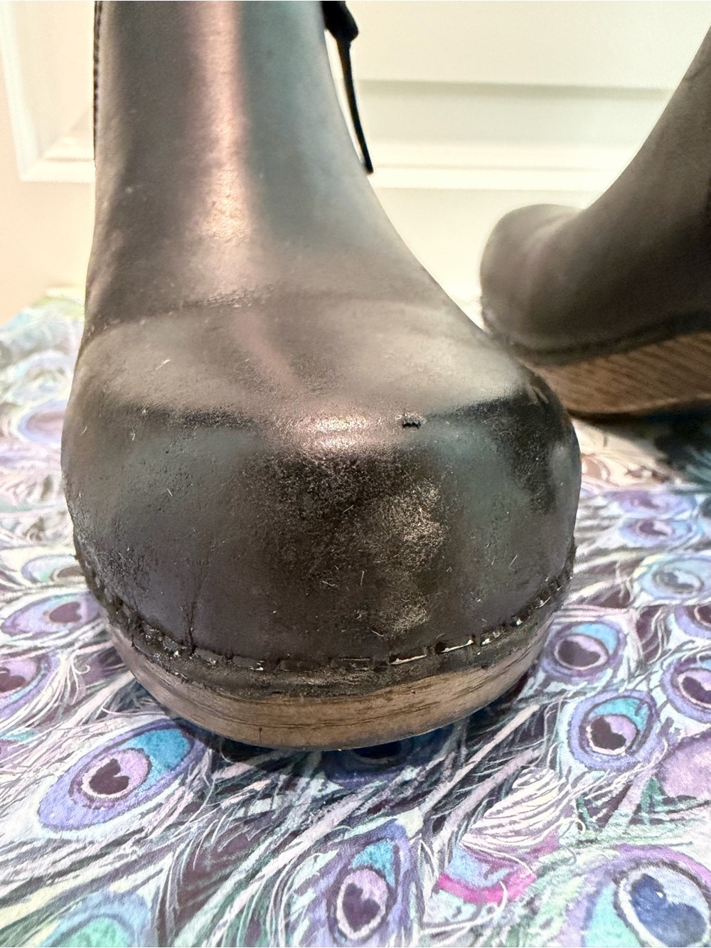 Dansko Maria Black Leather Ankle Boots Booties Side Zip EU 37 US 6.5-7 - Picture 6 of 8